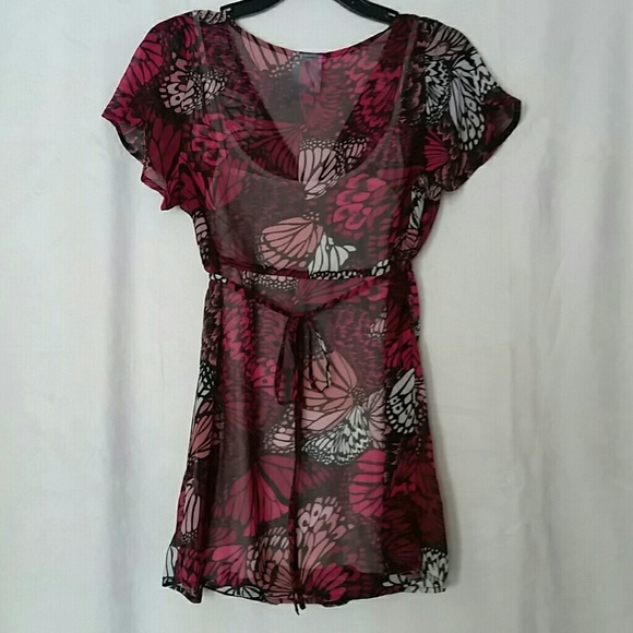 NWOT Two Hearts Maternity Sheer Butterfly Top - Picture 7 of 8